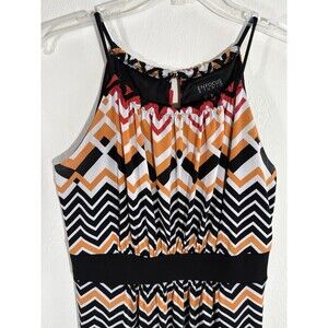 En Focus Womens Sz 8 Knee Length Fit and Flare Black w/red, White Multicolor